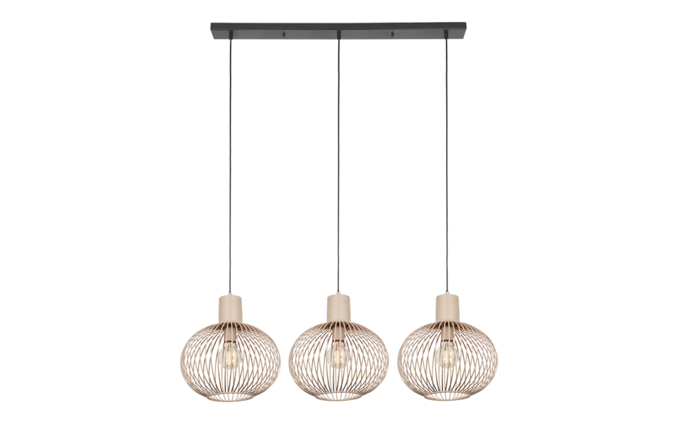 Trio Lighting Trio GILA hanglamp | E27 Fitting | zand | 120 x 33 cm | IP20 | excl. 3x E27 | max. 10W Trio Lighting Trio GILA hanglamp | E27 Fitting | zand | 120 x 33 cm | IP20 | excl. 3x E27 | max. 10W