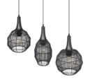 Trio Lighting Trio SORAYA pendant light | 3x E27 max 40W | black | IP20 | 150 cm