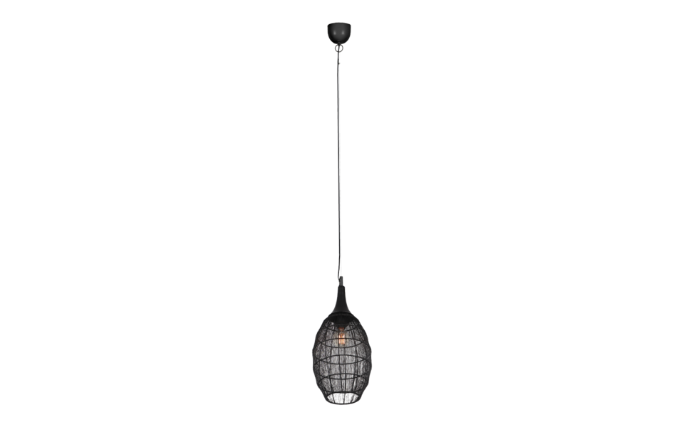 Trio Lighting Trio SORAYA pendant light | 1x E27 max 40W | black | Ø 26 cm | IP20 | 150 cm