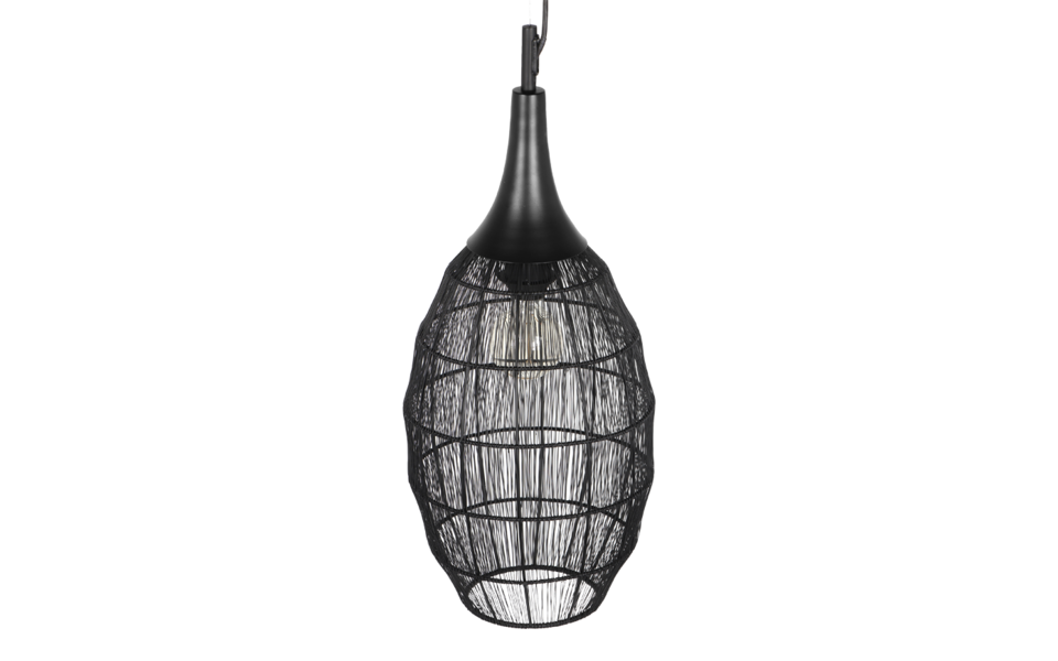 Trio Lighting Trio SORAYA pendant light | 1x E27 max 40W | black | Ø 26 cm | IP20 | 150 cm