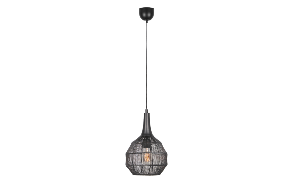 Trio Lighting Trio SORAYA pendant light | 1x E27 max 40W | black | Ø 26 cm | IP20 | 150 cm