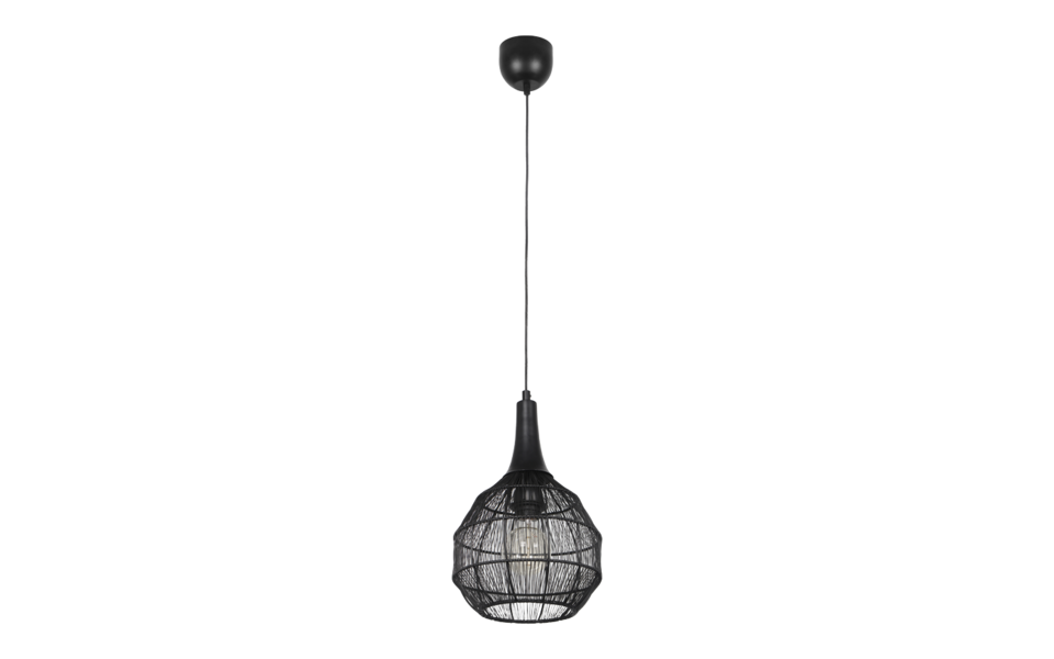 Trio Lighting Trio SORAYA pendant light | 1x E27 max 40W | black | Ø 26 cm | IP20 | 150 cm