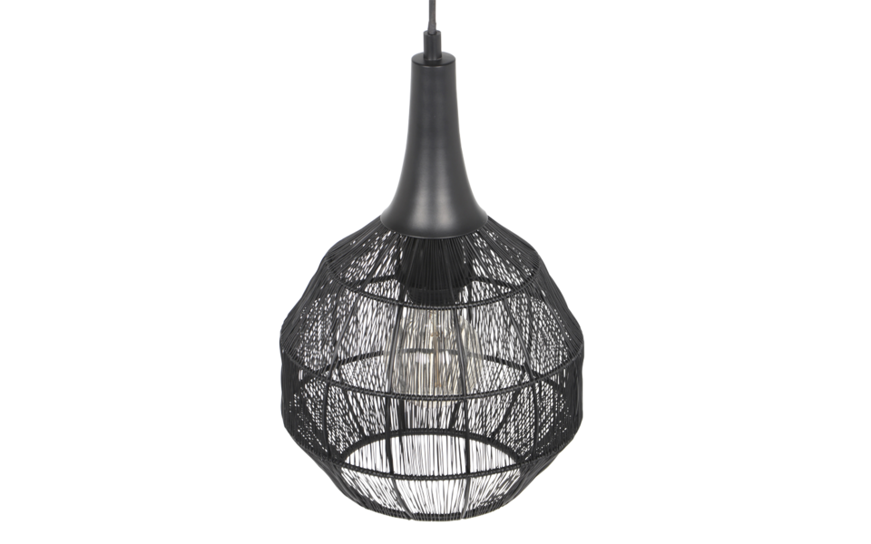 Trio Lighting Trio SORAYA hanglamp | E27 Fitting | mat zwart | Ø 26 cm | IP20 | excl. 1x E27 | max. 10W