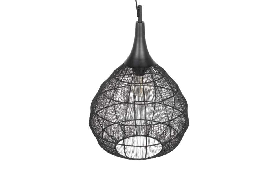 Trio Lighting Trio SORAYA pendant light | 1x E27 max 40W | black | Ø 42 cm | IP20 | 150 cm