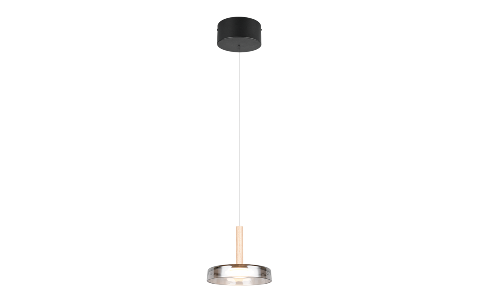 Trio Lighting Trio CELESTE hanglamp | LED | mat zwart met verchroomd | Ø 22 cm | IP20 | 1x 10W | 1100 lm | 3000K | dimbaar