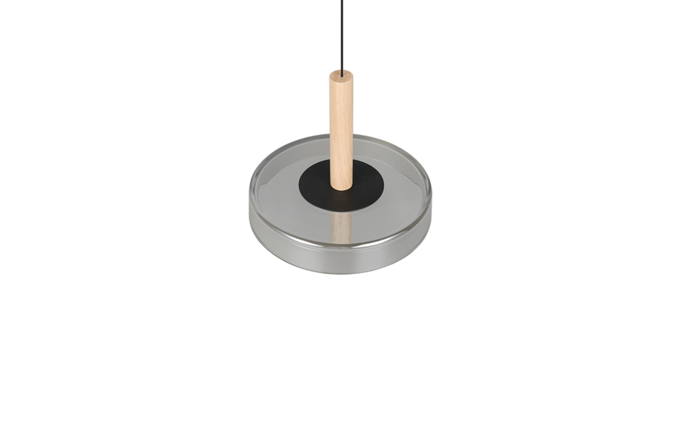 Trio Lighting Trio CELESTE hanglamp | LED | mat zwart met verchroomd | Ø 22 cm | IP20 | 1x 10W | 1100 lm | 3000K | dimbaar