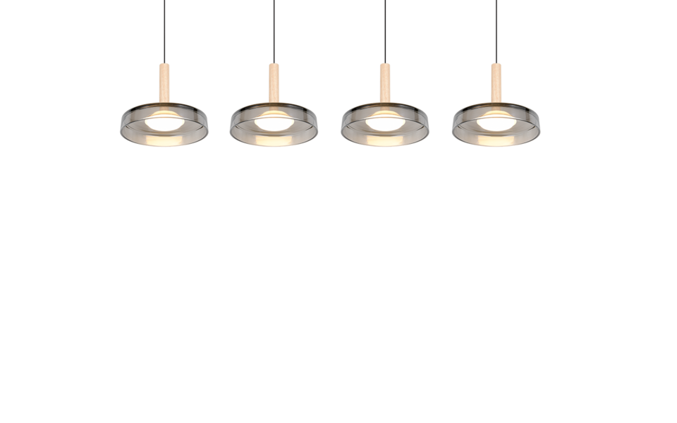 Trio Lighting Trio CELESTE hanglamp | LED | mat zwart met verchroomd | 115 x 22 cm | IP20 | 4x 7,5W | 750 lm | 3000K | dimbaar