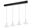 Trio Lighting Trio CELESTE hanglamp | LED | koffie met wit | 115 x 22 cm | IP20 | 4x 7,5W | 750 lm | 3000K | dimbaar