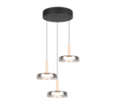 Trio Lighting Trio CELESTE hanglamp | LED | mat zwart met verchroomd | Ø 35 cm | IP20 | 3x 7,5W | 750 lm | 3000K | dimbaar