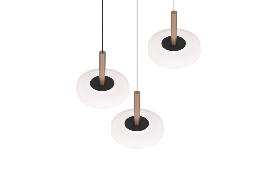 Trio Lighting Trio CELESTE LED pendant light | 1x 23W 2600 lm 3000K | mocha brown | Ø 50 cm | IP20 | 200 cm