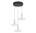 Trio Lighting Trio CELESTE hanglamp | LED | koffie met wit | Ø 35 cm | IP20 | 3x 7,5W | 750 lm | 3000K | dimbaar