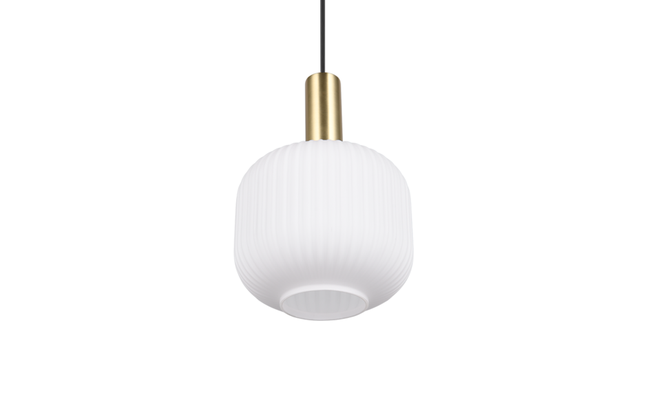 Trio Lighting Trio DIVA hanglamp | E27 Fitting | messing mat met wit | Ø 20 cm | IP20 | excl. 1x E27 | max. 10W