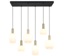Trio Lighting Trio DIVA hanglamp | E27 Fitting | messing mat met wit | 92 x 35 cm | IP20 | excl. 6x E27 | max. 10W
