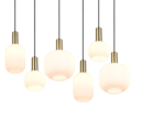 Trio Lighting Trio DIVA hanglamp | E27 Fitting | messing mat met wit | 92 x 35 cm | IP20 | excl. 6x E27 | max. 10W