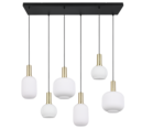 Trio Lighting Trio DIVA hanglamp | E27 Fitting | messing mat met wit | 92 x 35 cm | IP20 | excl. 6x E27 | max. 10W