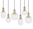 Trio Lighting Trio DIVA hanglamp | E27 Fitting | messing mat met wit | 92 x 35 cm | IP20 | excl. 6x E27 | max. 10W