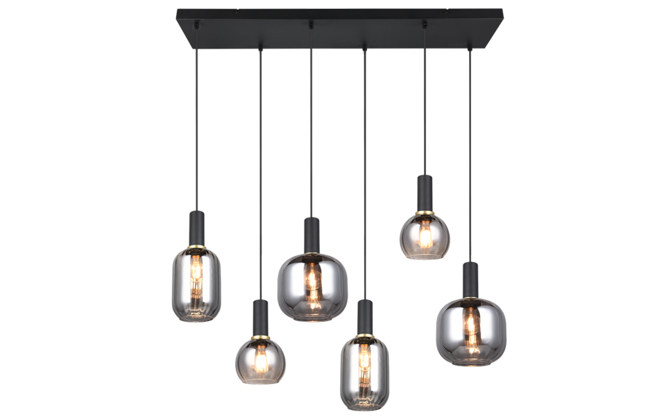 Trio Lighting Trio DIVA pendant light | 6x E27 max 40W | black | IP20 | 150 cm Trio Lighting Trio DIVA pendant light | 6x E27 max 40W | black | IP20 | 150 cm