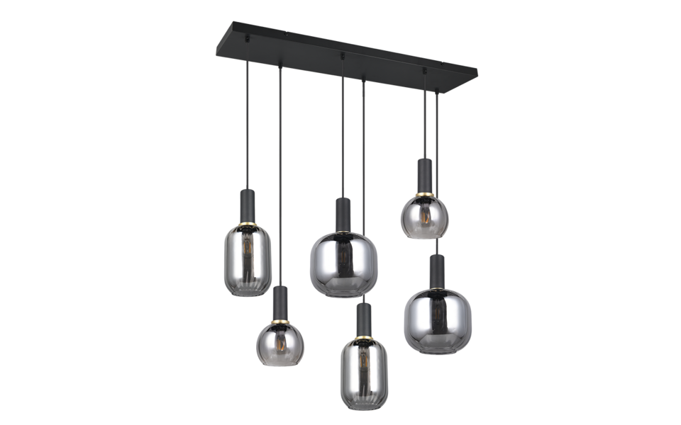 Trio Lighting Trio DIVA pendant light | 6x E27 max 40W | black | IP20 | 150 cm Trio Lighting Trio DIVA pendant light | 6x E27 max 40W | black | IP20 | 150 cm
