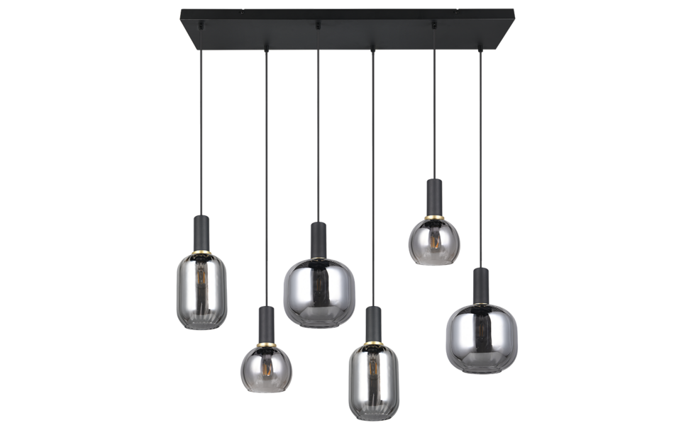 Trio Lighting Trio DIVA pendant light | 6x E27 max 40W | black | IP20 | 150 cm Trio Lighting Trio DIVA pendant light | 6x E27 max 40W | black | IP20 | 150 cm