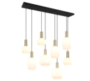 Trio Lighting Trio DIVA hanglamp | E27 Fitting | messing mat met wit | 120 x 32,5 cm | IP20 | excl. 8x E27 | max. 10W