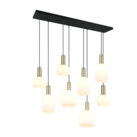 Trio DIVA hanglamp | messing mat/wit | IP20 | E27 | 120 x 32,5 cm Trio DIVA hanglamp | messing mat/wit | IP20 | E27 | 120 x 32,5 cm