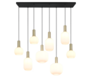 Trio Lighting Trio DIVA hanglamp | E27 Fitting | messing mat met wit | 120 x 32,5 cm | IP20 | excl. 8x E27 | max. 10W