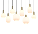 Trio Lighting Trio DIVA hanglamp | E27 Fitting | messing mat met wit | 120 x 32,5 cm | IP20 | excl. 8x E27 | max. 10W