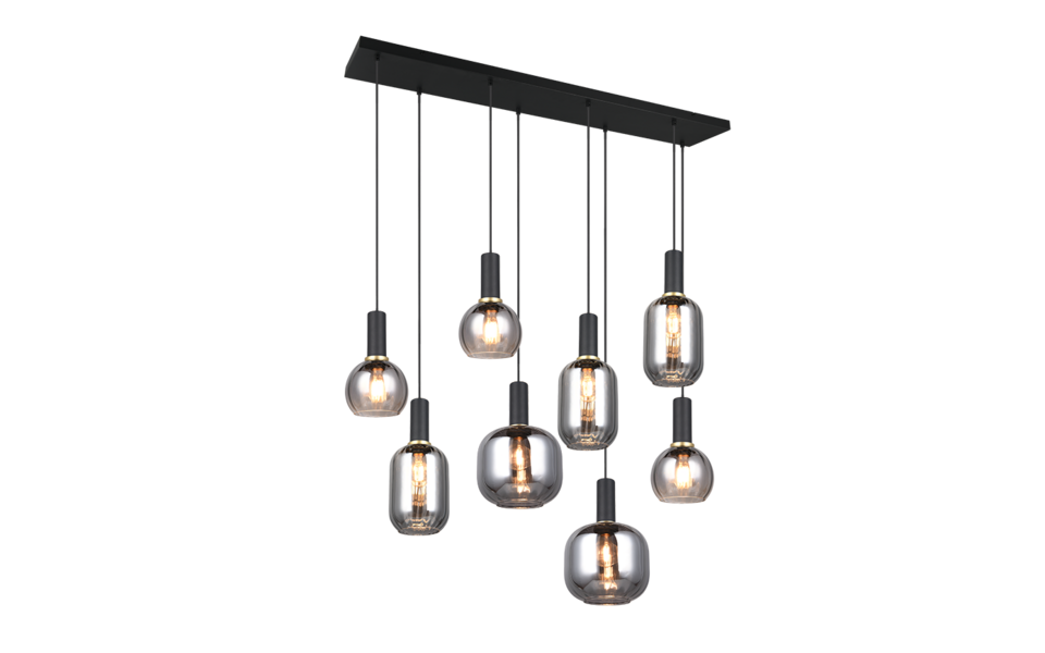 Trio Lighting Trio DIVA pendant light | 8x E27 max 40W | black | IP20 | 150 cm