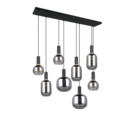 Trio Lighting Trio DIVA hanglamp | E27 Fitting | mat zwart met verchroomd | 120 x 32,5 cm | IP20 | excl. 8x E27 | max. 10W