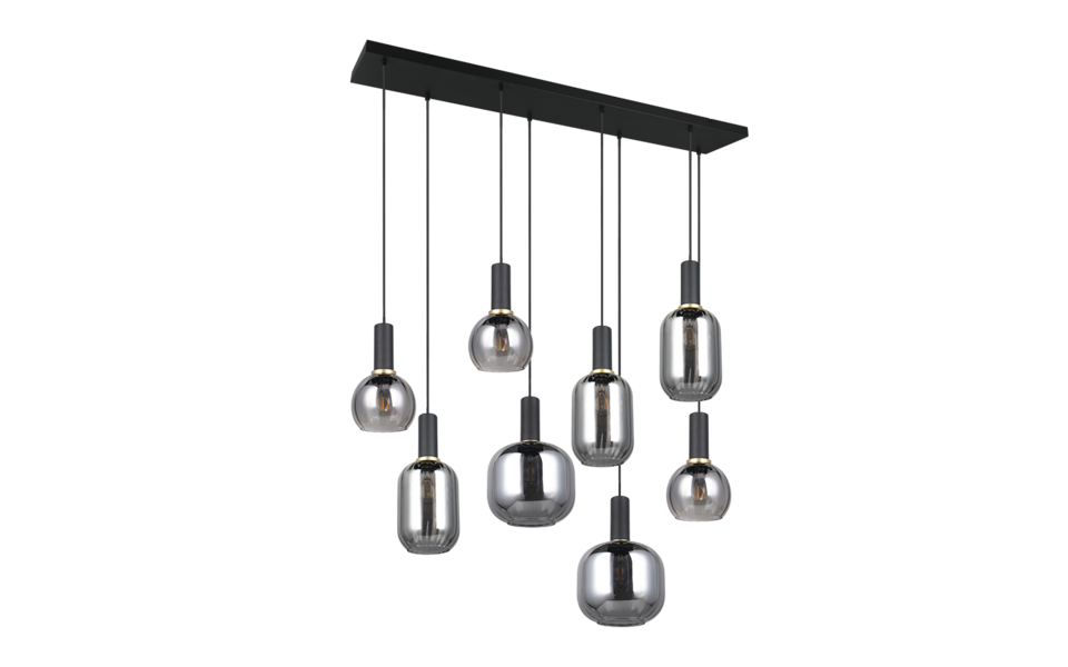 Trio Lighting Trio DIVA pendant light | 8x E27 max 40W | black | IP20 | 150 cm