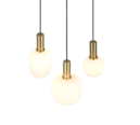 Trio Lighting Trio DIVA hanglamp | E27 Fitting | messing mat met wit | Ø 30 cm | IP20 | excl. 3x E27 | max. 10W