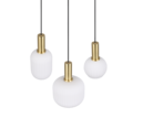 Trio Lighting Trio DIVA hanglamp | E27 Fitting | messing mat met wit | Ø 30 cm | IP20 | excl. 3x E27 | max. 10W