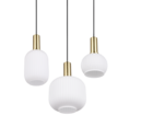 Trio Lighting Trio DIVA hanglamp | E27 Fitting | messing mat met wit | Ø 30 cm | IP20 | excl. 3x E27 | max. 10W
