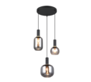 Trio Lighting Trio DIVA hanglamp | E27 Fitting | mat zwart met verchroomd | Ø 30 cm | IP20 | excl. 3x E27 | max. 10W