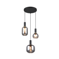 Trio DIVA hanglamp | mat zwart/verchroomd | IP20 | E27 | Ø 30 cm