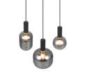 Trio Lighting Trio DIVA hanglamp | E27 Fitting | mat zwart met verchroomd | Ø 30 cm | IP20 | excl. 3x E27 | max. 10W