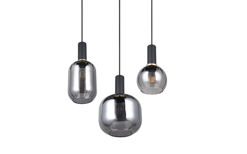 Trio Lighting Trio DIVA pendant light | 3x E27 max 40W | black | Ø 30 cm | IP20 | 150 cm