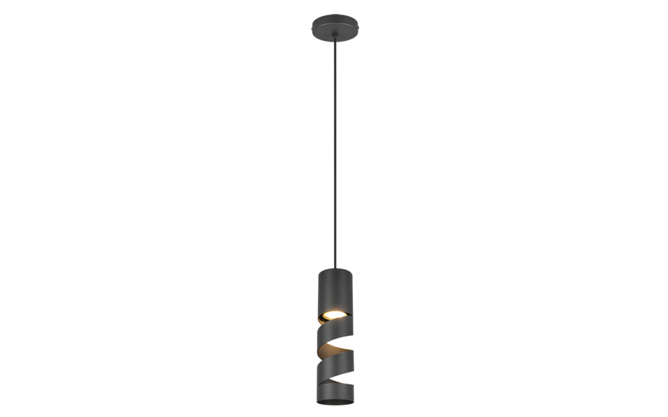 Trio Lighting Trio STREAM hanglamp | GU10 Fitting | mat zwart | Ø 12 cm | IP20 | excl. 1x GU10 | max. 10W