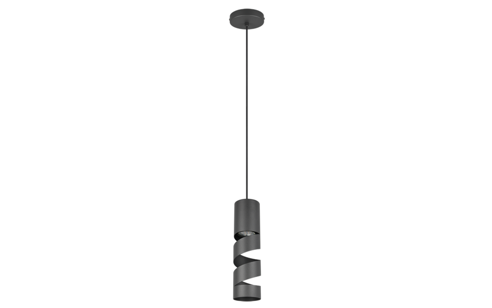 Trio Lighting Trio STREAM hanglamp | GU10 Fitting | mat zwart | Ø 12 cm | IP20 | excl. 1x GU10 | max. 10W