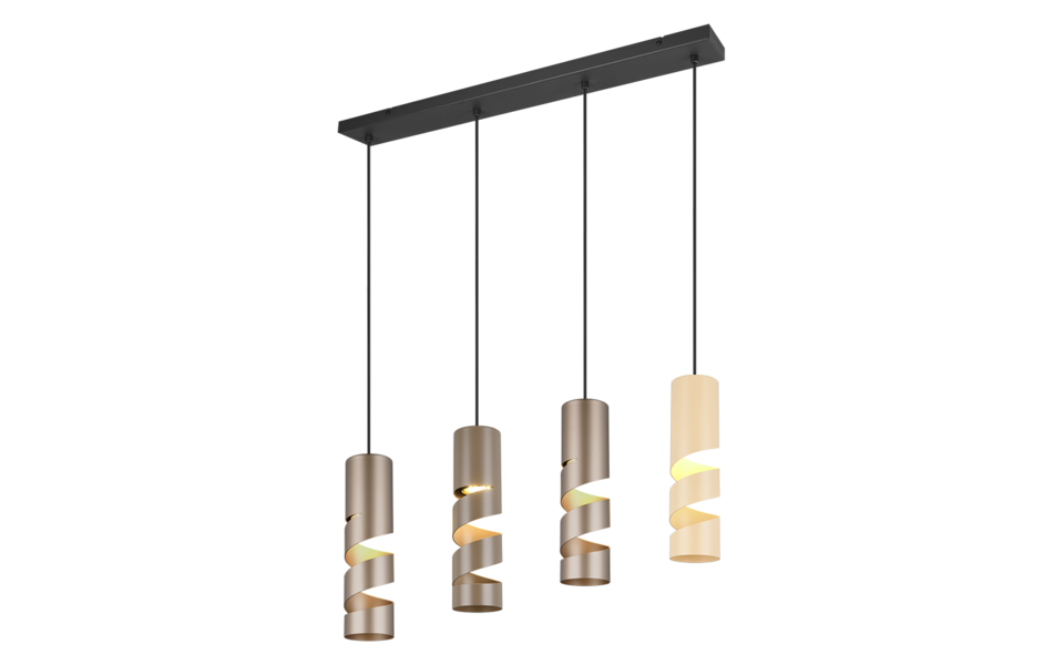 Trio Lighting Trio STREAM hanglamp | GU10 Fitting | multicolor | Ø 7,5 cm | IP20 | excl. 4x GU10 | max. 10W