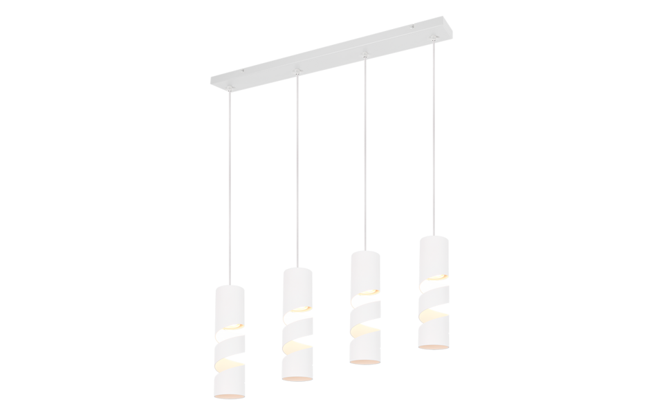 Trio Lighting Trio STREAM hanglamp | GU10 Fitting | wit mat | Ø 7,5 cm | IP20 | excl. 4x GU10 | max. 10W Trio Lighting Trio STREAM hanglamp | GU10 Fitting | wit mat | Ø 7,5 cm | IP20 | excl. 4x GU10 | max. 10W