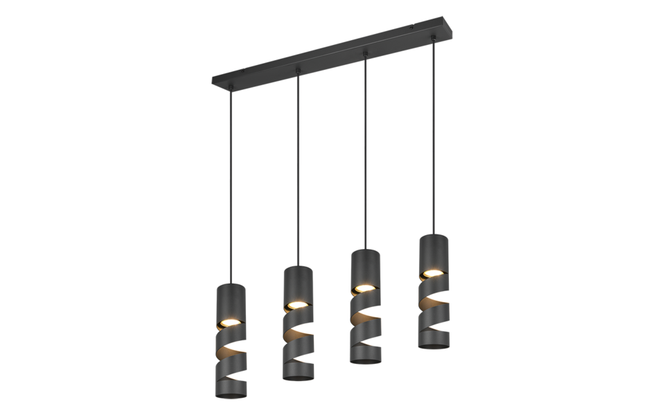Trio Lighting Trio STREAM pendant light | 4x GU10 | black | Ø 80 cm | IP20 | 150 cm Trio Lighting Trio STREAM pendant light | 4x GU10 | black | Ø 80 cm | IP20 | 150 cm