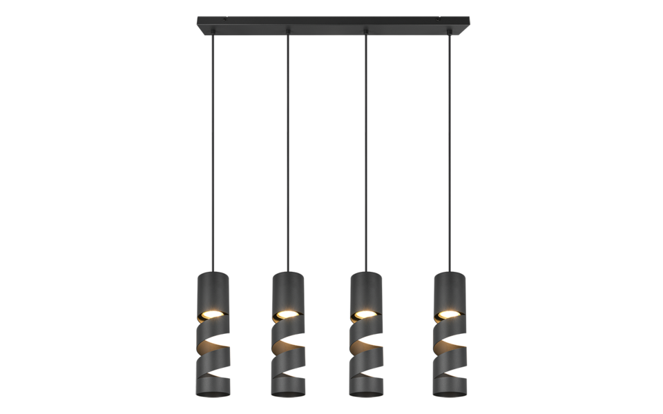 Trio Lighting Trio STREAM pendant light | 4x GU10 | black | Ø 80 cm | IP20 | 150 cm Trio Lighting Trio STREAM pendant light | 4x GU10 | black | Ø 80 cm | IP20 | 150 cm