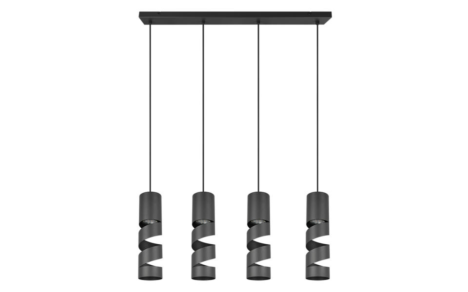 Trio Lighting Trio STREAM pendant light | 4x GU10 | black | Ø 80 cm | IP20 | 150 cm Trio Lighting Trio STREAM pendant light | 4x GU10 | black | Ø 80 cm | IP20 | 150 cm