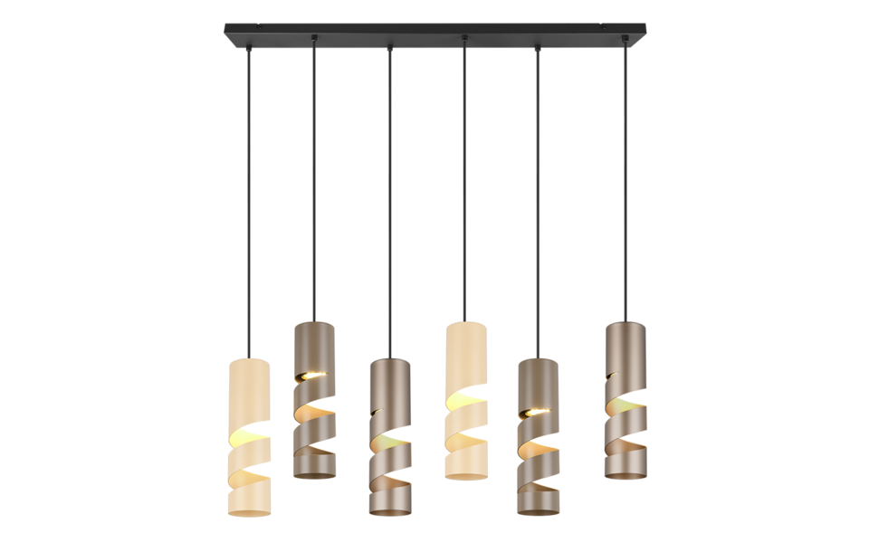 Trio Lighting Trio STREAM hanglamp | GU10 Fitting | multicolor | Ø 7,5 cm | IP20 | excl. 6x GU10 | max. 10W