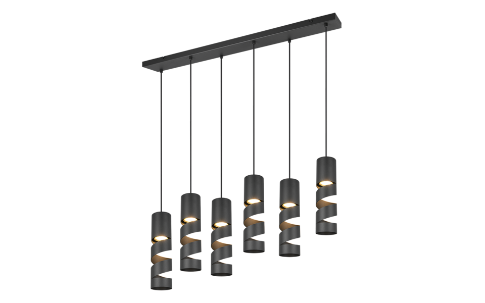 Trio Lighting Trio STREAM pendant light | 6x GU10 | black | Ø 100 cm | IP20 | 150 cm Trio Lighting Trio STREAM pendant light | 6x GU10 | black | Ø 100 cm | IP20 | 150 cm