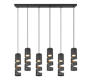 Trio Lighting Trio STREAM hanglamp | GU10 Fitting | mat zwart | Ø 7,5 cm | IP20 | excl. 6x GU10 | max. 10W