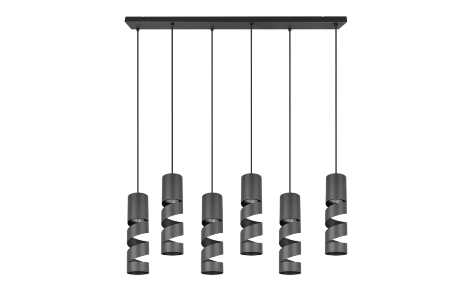 Trio Lighting Trio STREAM hanglamp | GU10 Fitting | mat zwart | Ø 7,5 cm | IP20 | excl. 6x GU10 | max. 10W Trio Lighting Trio STREAM hanglamp | GU10 Fitting | mat zwart | Ø 7,5 cm | IP20 | excl. 6x GU10 | max. 10W