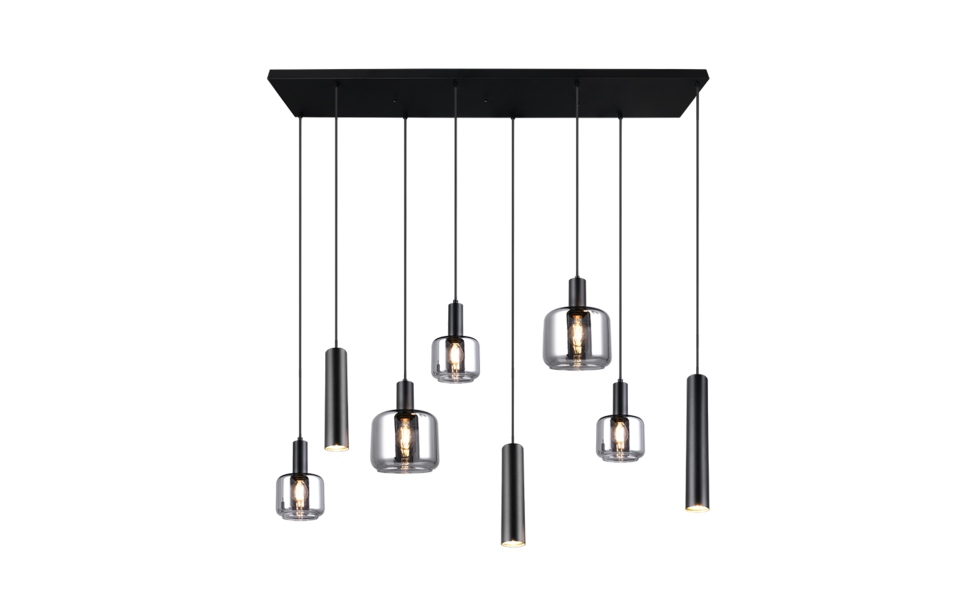Trio Lighting Trio MATARO pendant light | 2x E27 max 40W | black | IP20 | 150 cm