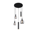 Trio Lighting Trio MATARO hanglamp | E27 Fitting | mat zwart met verchroomd | Ø 40 cm | IP20 | excl. 1x E27 | max. 10W